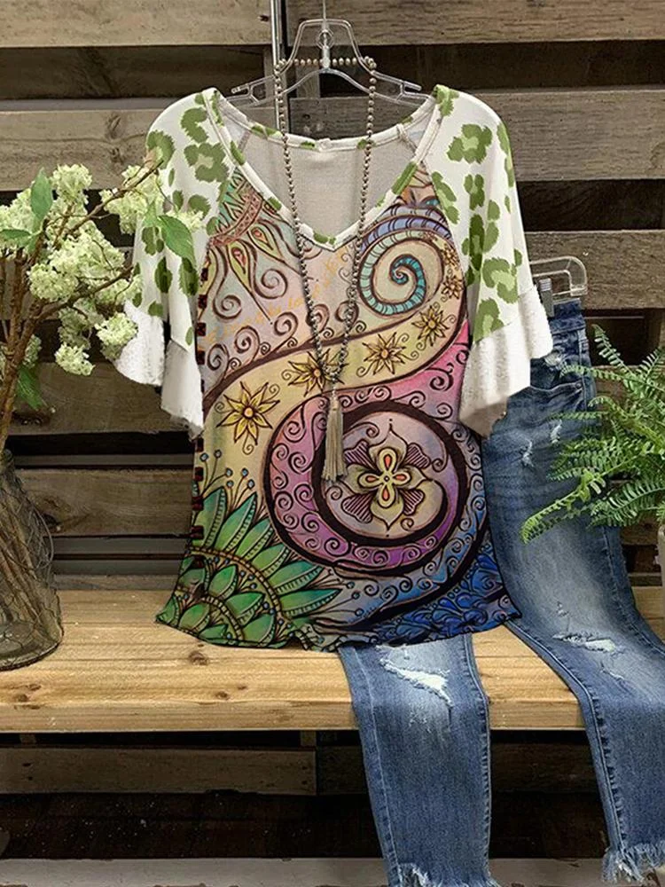 Summer New Printed Loose Short Sleeves