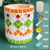 Glass Mosaic Art DIY Kit With Wood Pen Holder Square Crystal Mosaic Supplies Art Kit 