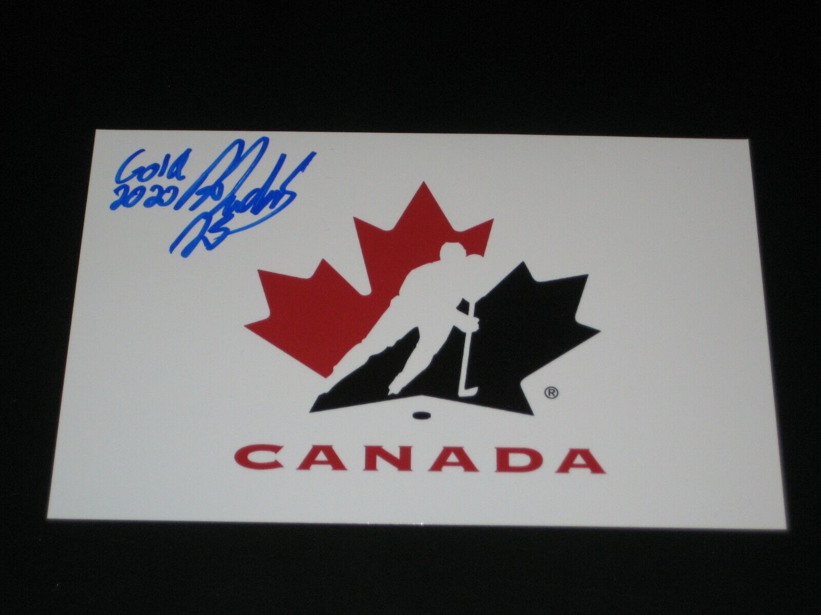 AIDAN DUDAS autographed TEAM CANADA 4x6 Photo Poster painting GOLD 2020