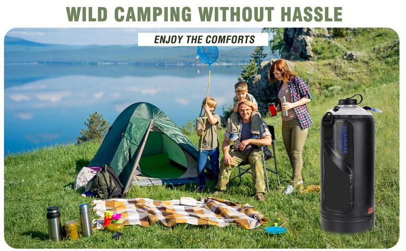 Product Introduction of Camping Shower.12L Portable Camp Shower Bag with Upgraded Screw Lid. Auto Pressure Pump. Solar Shower. Camping Shower Head for Beach Camping. Hiking. Traveling. Washing Outdoor Leakproof Durable Handle Strap Compact 8