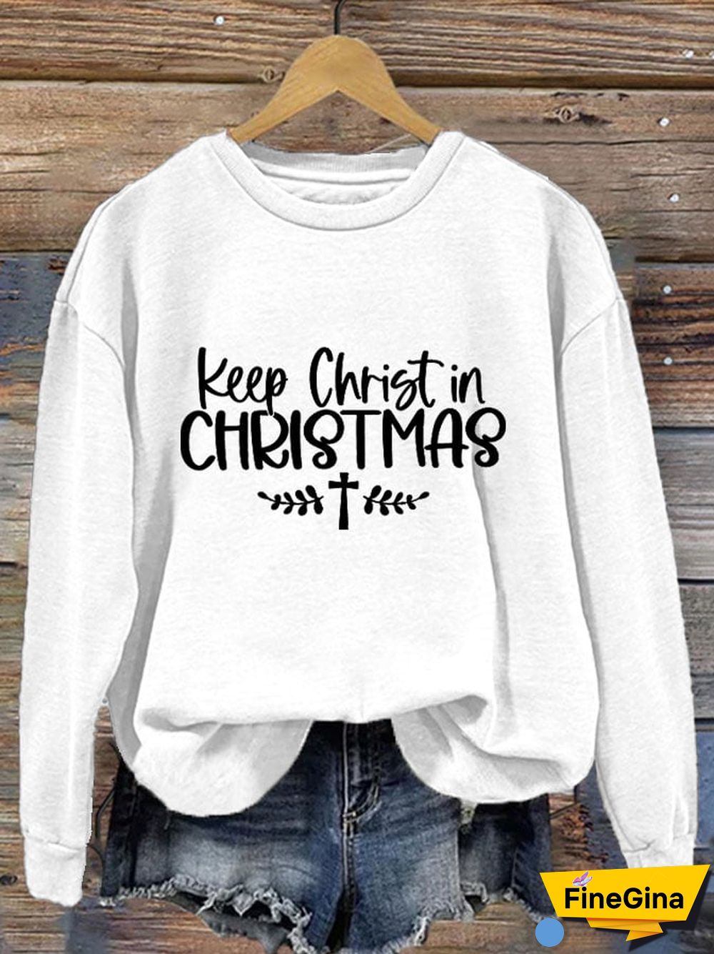 Women's Faith Christmas Print Casual Long Sleeve Sweatshirt