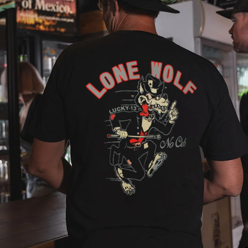 LONE WOLF NO CLUB Print Men's T-shirt