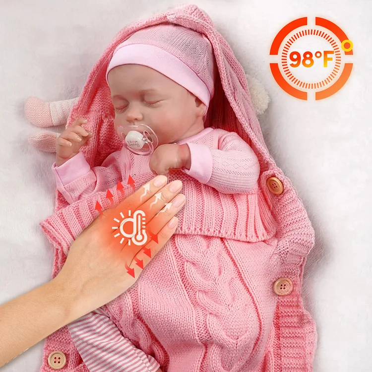 Babeside Lucy 20'' Reborn Baby Doll Charming Infant Baby Girl with a Body that Warms Up