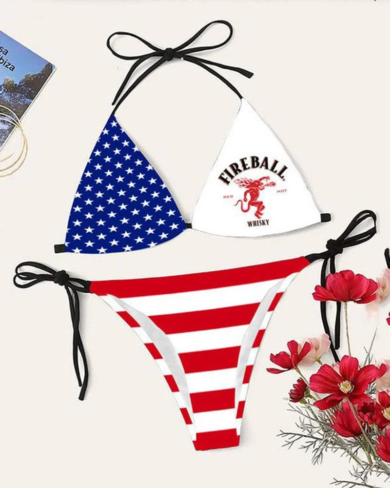 Women's Casual Printed Bikini Suits-062103