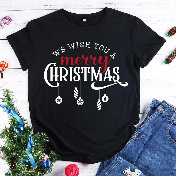 We wish you a Merry Christmas T-Shirt Tee -599487-Annaletters