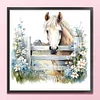 Flowers And Horses - 11CT Stamped Cross Stitch 50*50cm/19.69*19.69in