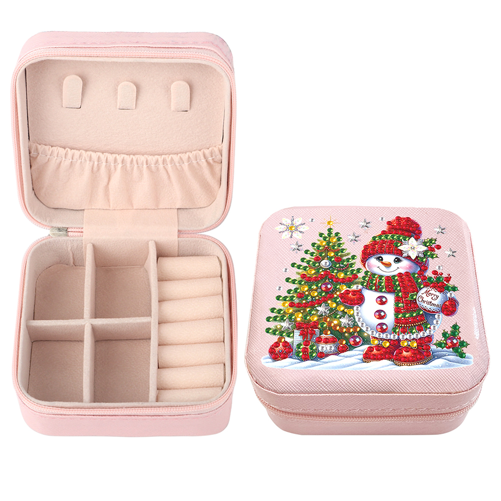 Special Shape Snowman 5D DIY Diamond Painting Jewelry Box for Art Crafts