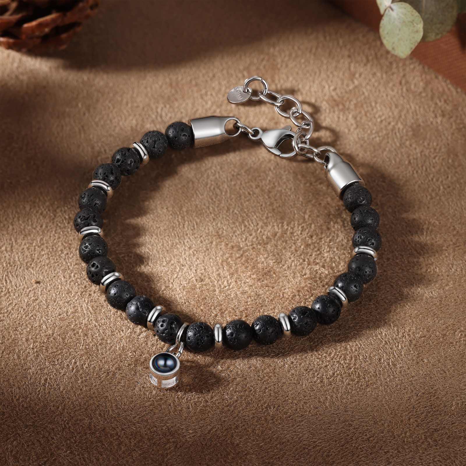 Braccialetto con proiezione personalizzato foto coppia amore Valentine 