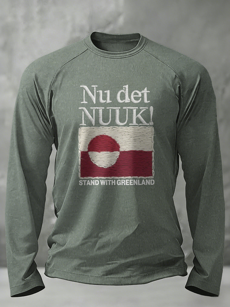 Comstylish Men's Greenland Long Sleeve Casual T-shirt