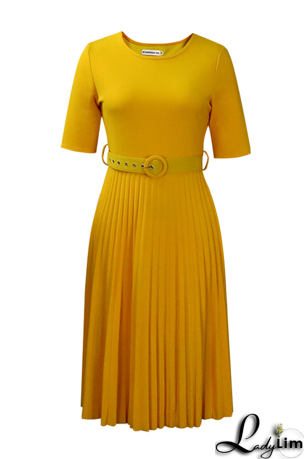 Red Casual Print Fold O Neck Waist Skirt Dresses