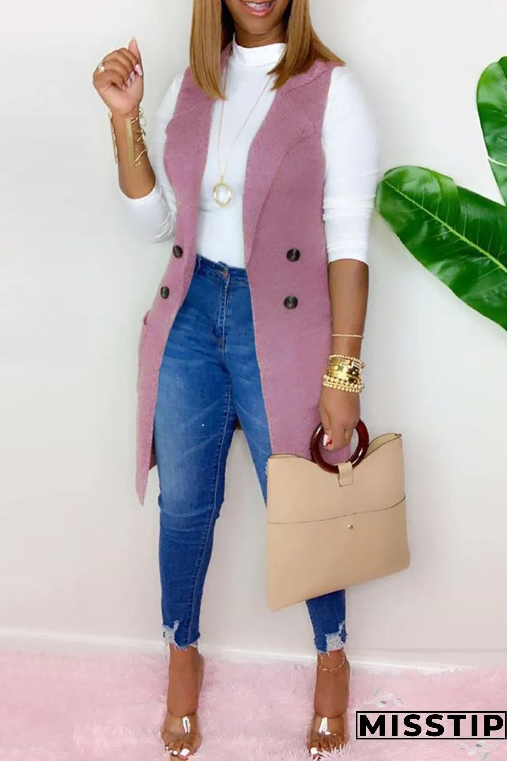 Grey Fashion Casual Solid Cardigan Turndown Collar Outerwear