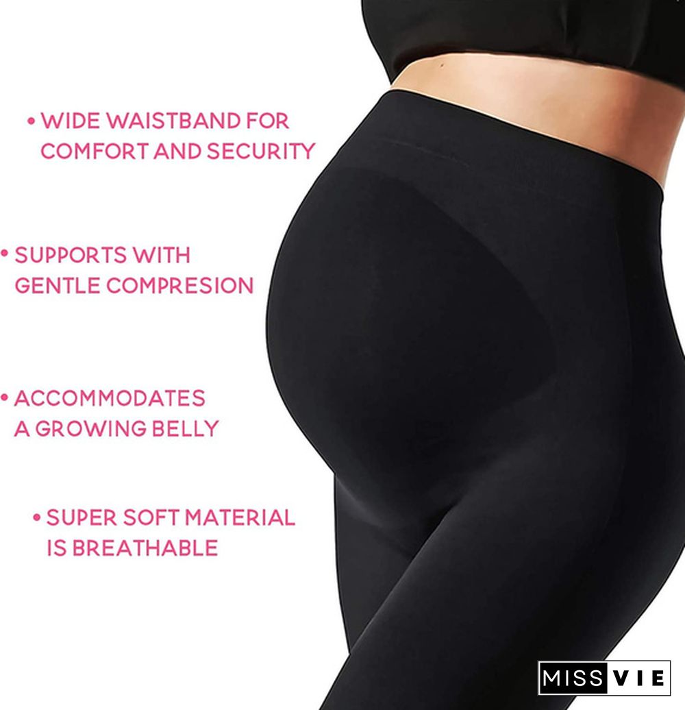 Womens Maternity Leggings Seamless Belly Compression Pregnancy Support Stretch Breathable