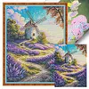 Windmill And Hut-14CT Stamped Cross Stitch Egyptian Cotton 30*40cm/11.81*15.75in tapestrymarket