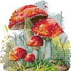 Red Mushroom In Grass-14CT Stamped Cross Stitch 21*21cm/8.27*8.27in tapestrymarket