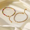 Bling Clarity Colorful Zircon 18K Golden Bracelet