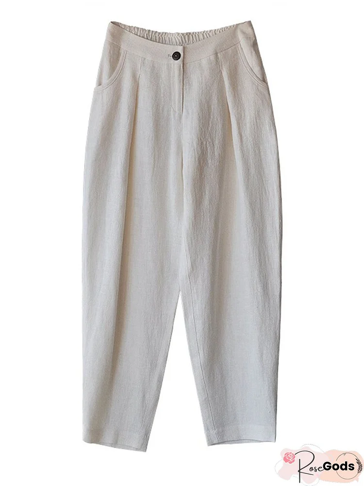 Women Long Cotton Pencil Pants Trousers