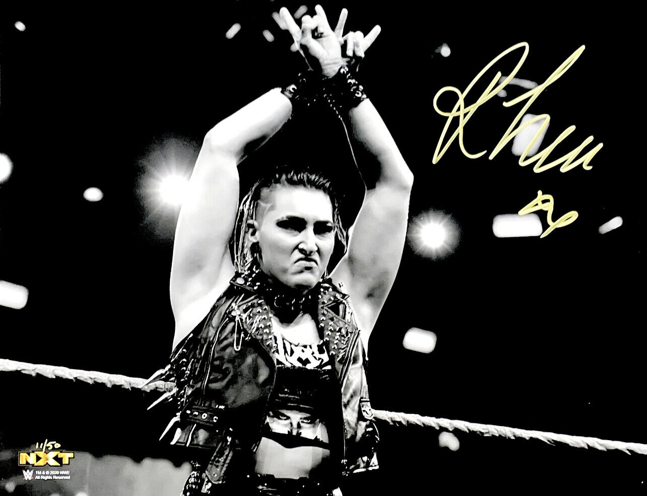 WWE NXT RHEA RIPLEY HAND SIGNED OFFICIAL LICENSED AUTOGRAPHED 11X14 Photo Poster painting 11/50