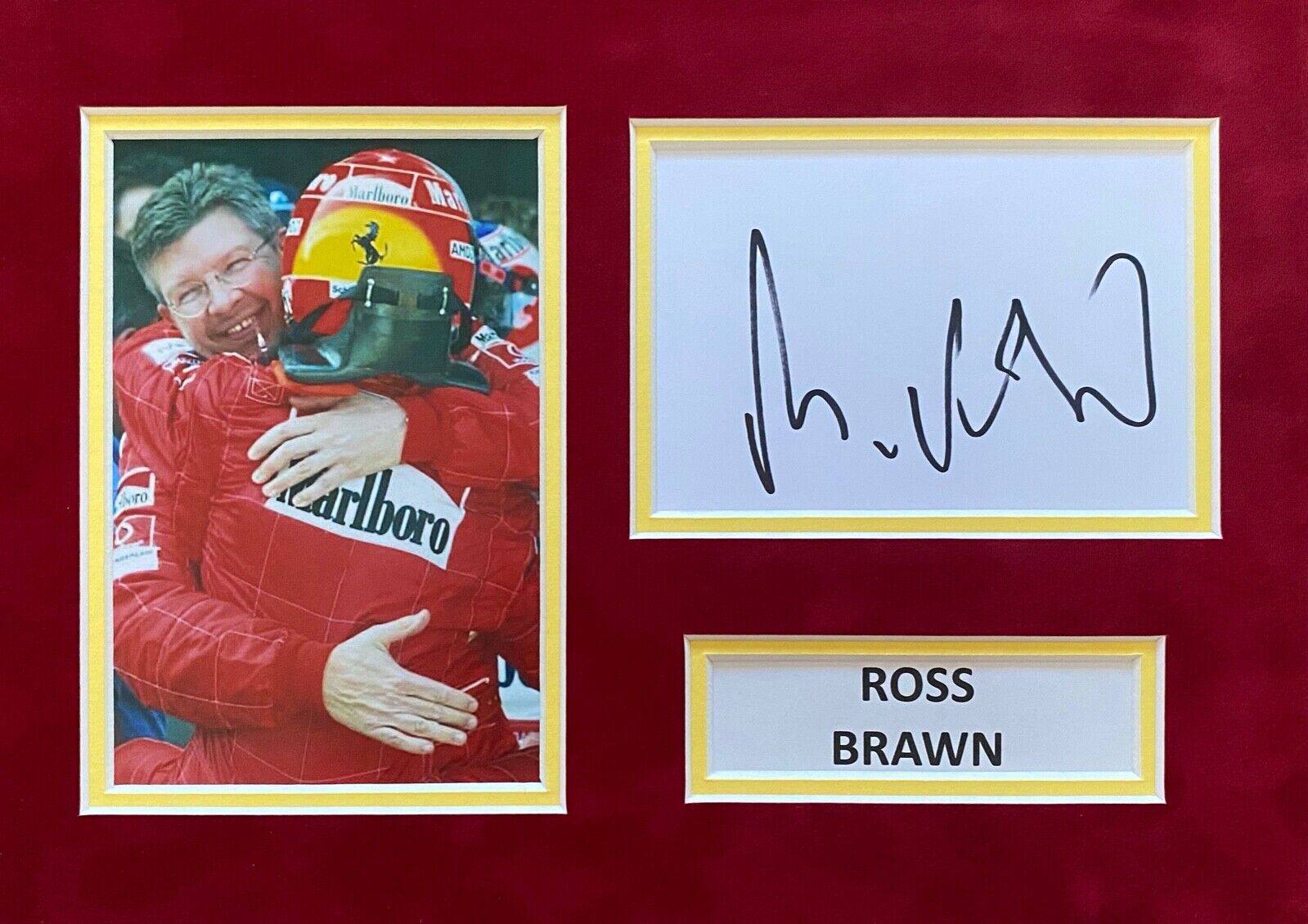 ROSS BRAWN HAND SIGNED A4 Photo Poster painting MOUNT DISPLAY FORMULA 1 AUTOGRAPH FERRARI