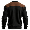 Black and Brown Ribbed Crew Neck Sweater by Inlyline