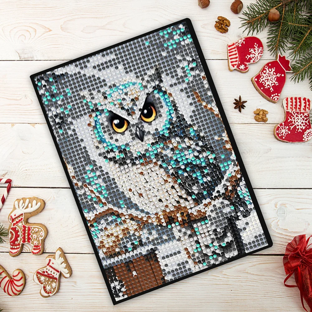 5D DIY Owl Diamond Art Painting Notebook Kit Crystal Notepad Sketchbook Gifts