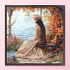 Victorian Girl-14CT Stamped Cross Stitch 50*50cm/19.69*19.69in