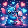Lilo & stitch - runder Bohrer Diamantmalerei - 40*40cm