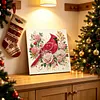 Christmas DIY Special Shape Diamond Painting Pearl Art With Inner Frame Kit 25x25cm(Red Sparrow)