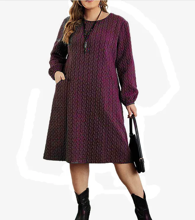  thdmladies Autumn and winter big swing fishtail plus size dress thedmladies