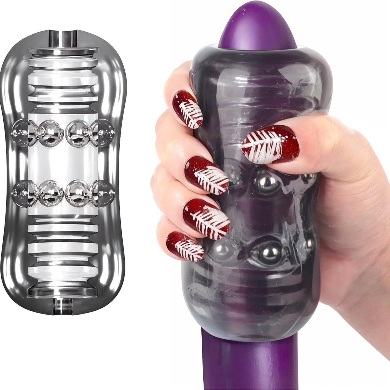 Manual Male Masturbators Sex Toys With 12 Extruded Beads - Rose Toy