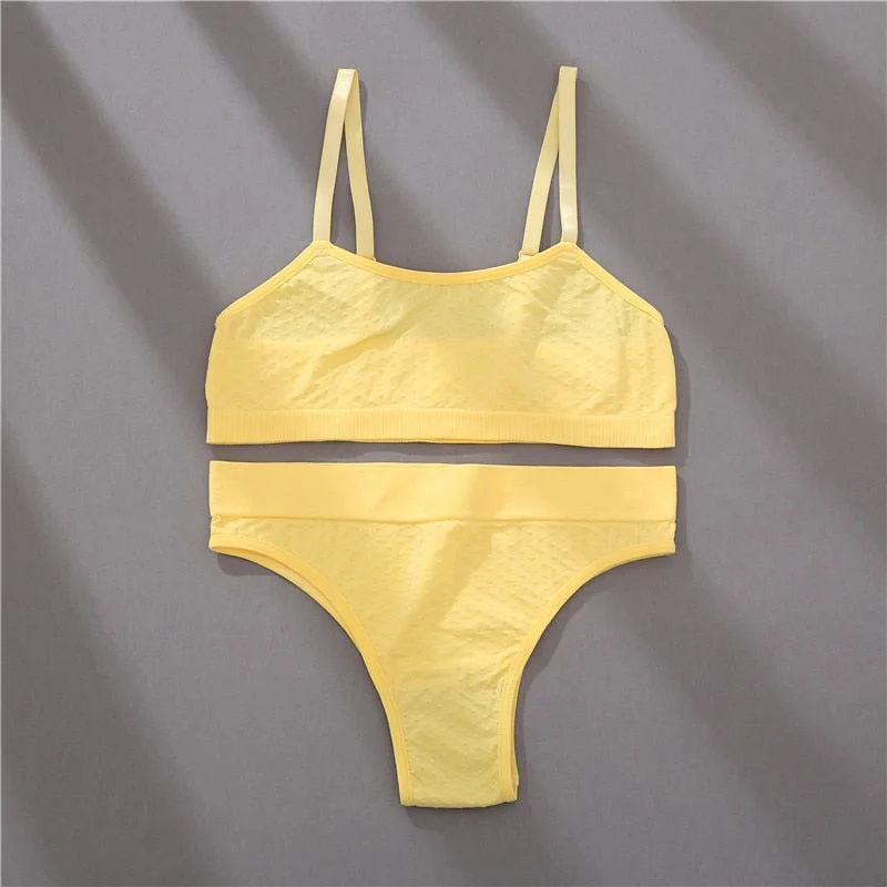 FINETOO S-2XL Women Seamless Bra Lingerie Set Sexy Push Up Crop Top Brazilian Panties Active Sports Sets Fitness Top Underwear