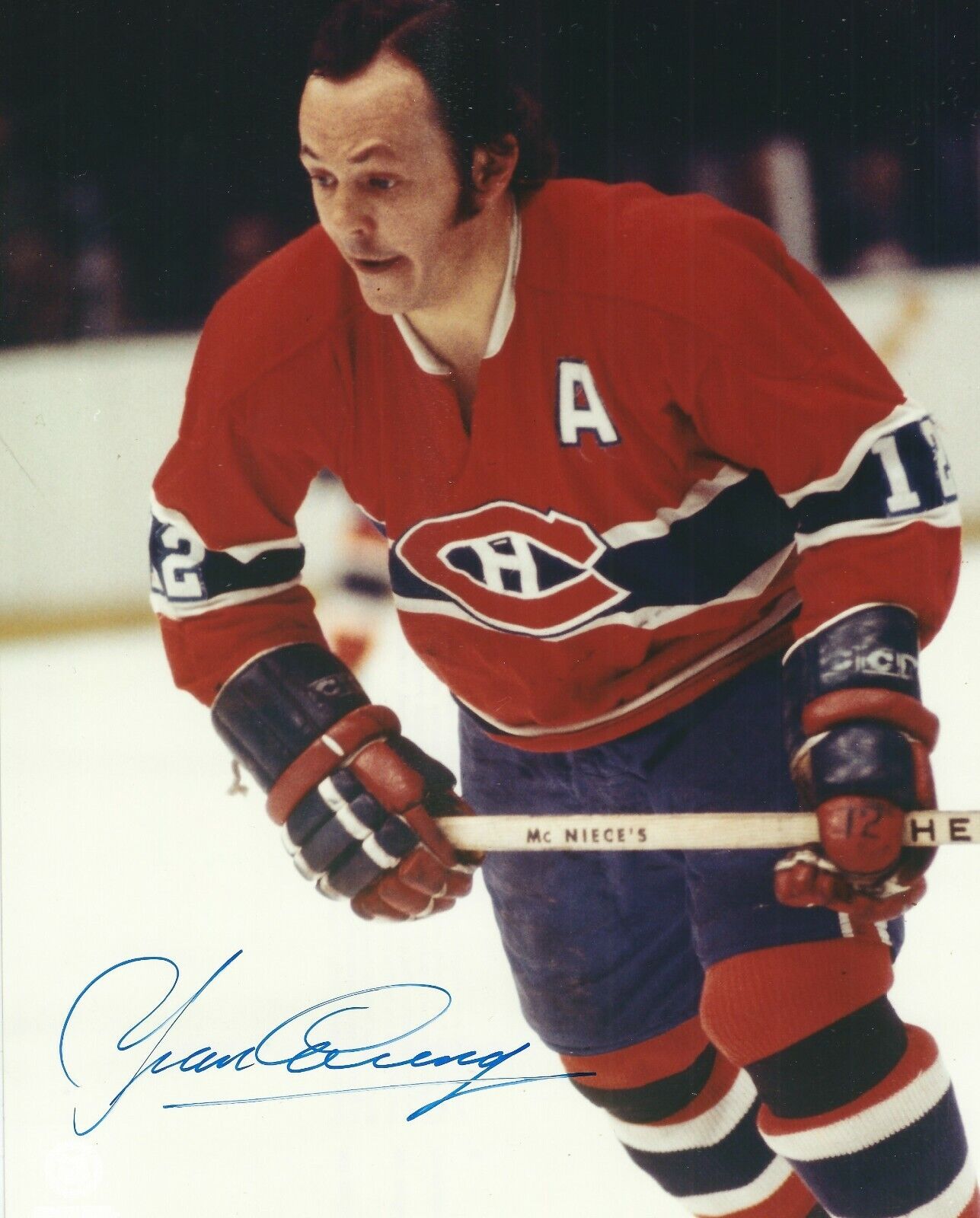 Signed 8x10 YVON COURNYOUER Montreal Canadiens Autographed Photo Poster painting - COA