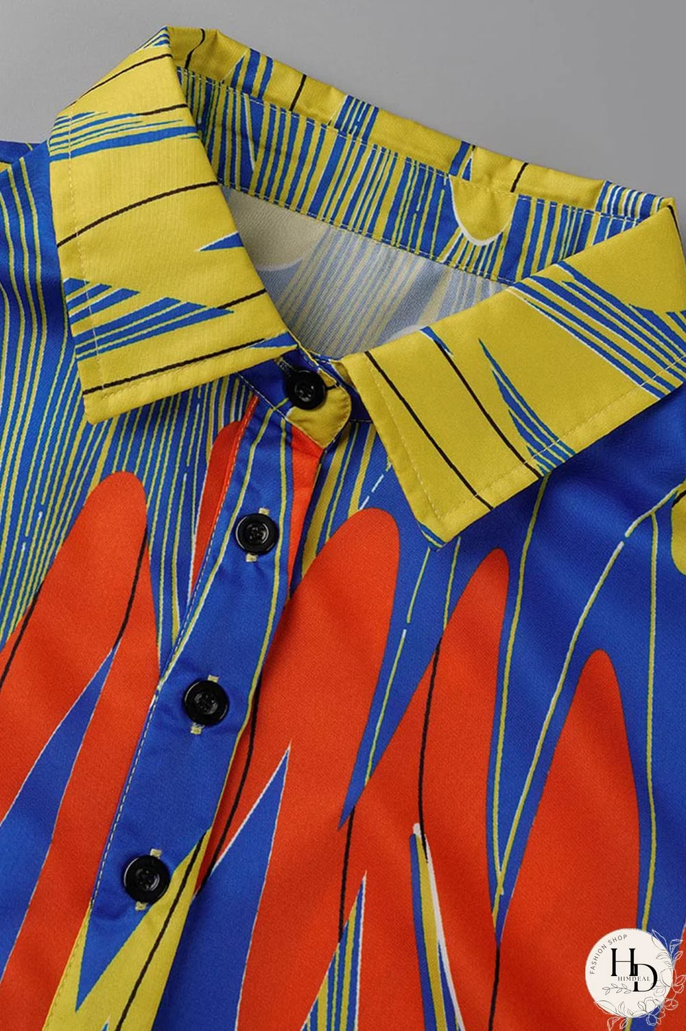 Camouflage Fashion Casual Print Patchwork Turndown Collar Shirt Dress