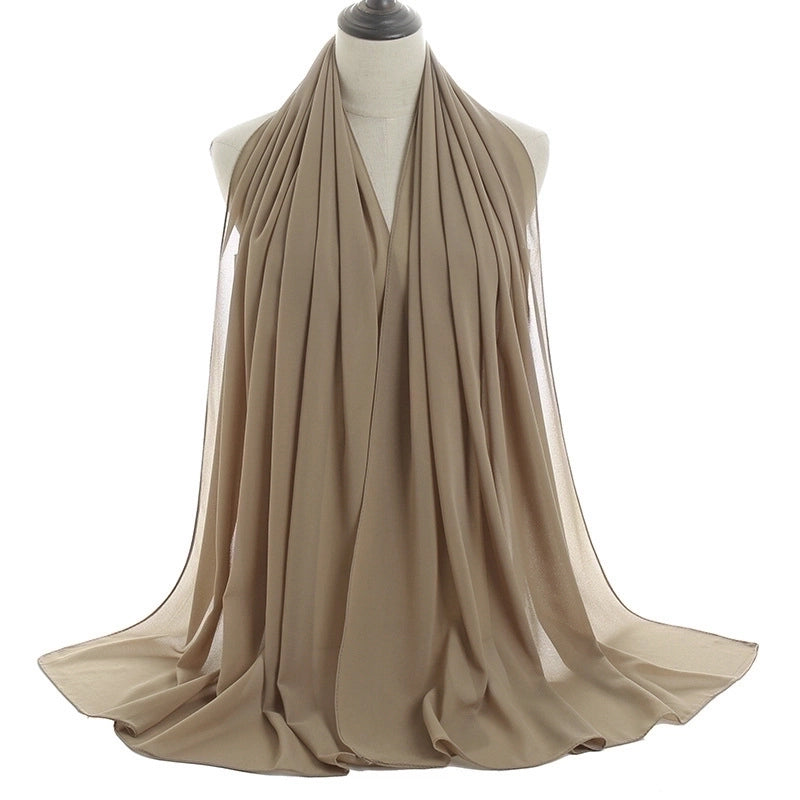 Women’s Minimalist Solid Color Chiffon Cotton Linen Scarves