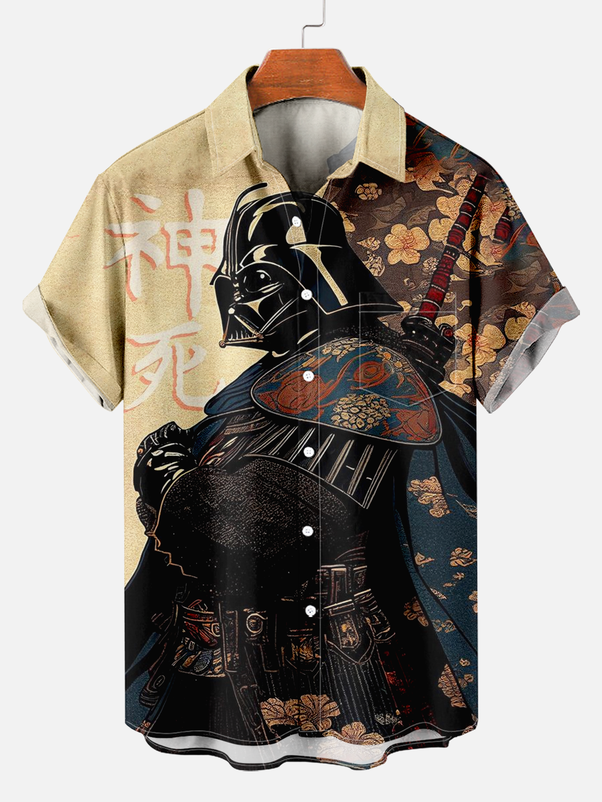 Men's Retro Movie Warrior Floral Print Shirt PLUSCLOTHESMAN