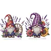 2pcs DIY Rustic Lavender Gnomes Diamond Painting Ornaments