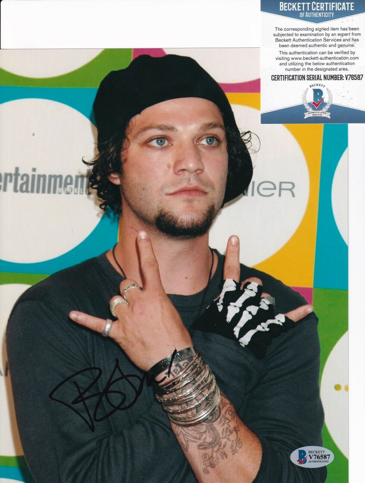 BAM MARGERA signed (VIVA LA BAM) Jackass Star 8X10 Photo Poster painting BECKETT BAS V76587