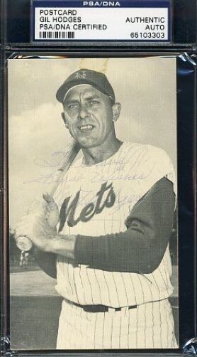 Gil Hodges Mets Signed Psa/dna Certified Photo Poster painting Postcard Autograph Authentic