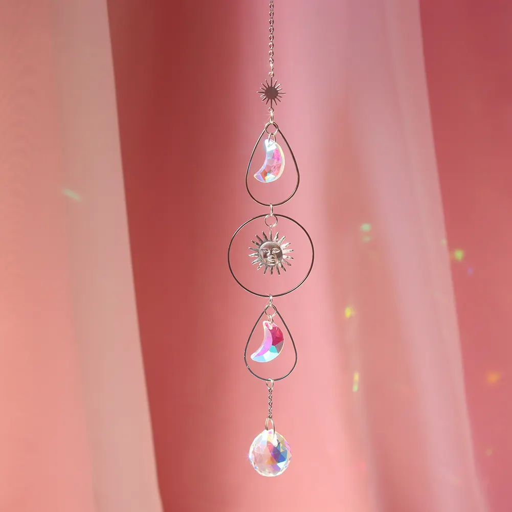 Crystal Wind Chime Pendant Lighting Ball Hanging Garden Window Home Decor