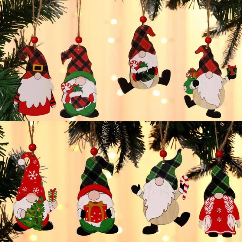 Painted faceless old man Christmas tree ornament