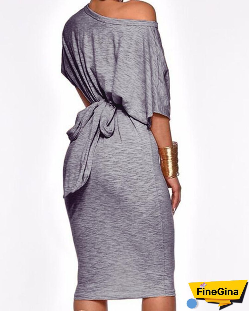 Short Sleeve Ruched Design Bodycon Dress P14779