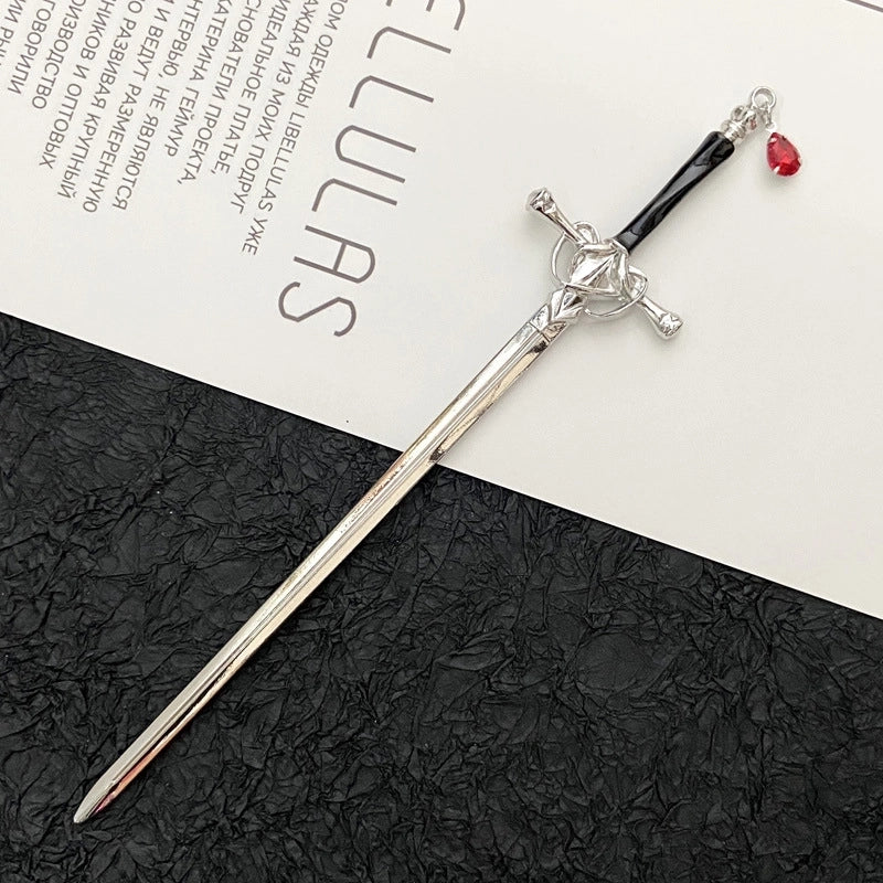 Unisex Chinoiserie Retro Ethnic Style Geometric Sword Alloy Plating Hairpin