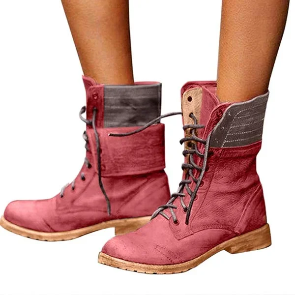 Women'S  Boots Vintage Lace-Up Two-Wear Short Boots shopify Stunahome.com