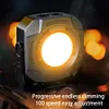 COB LED Outdoor Work Light USB Rechargeable Flashlight for Car Repair (Black)