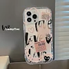 Self Love Scrawl Drawing Pink Heart Letter Writing Phone Case for iPhone 11/12/13/14