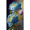 >SALE<5D DIY Full Square Drill Partial AB Drill Diamond Painting Peony Blue 45x75cm
