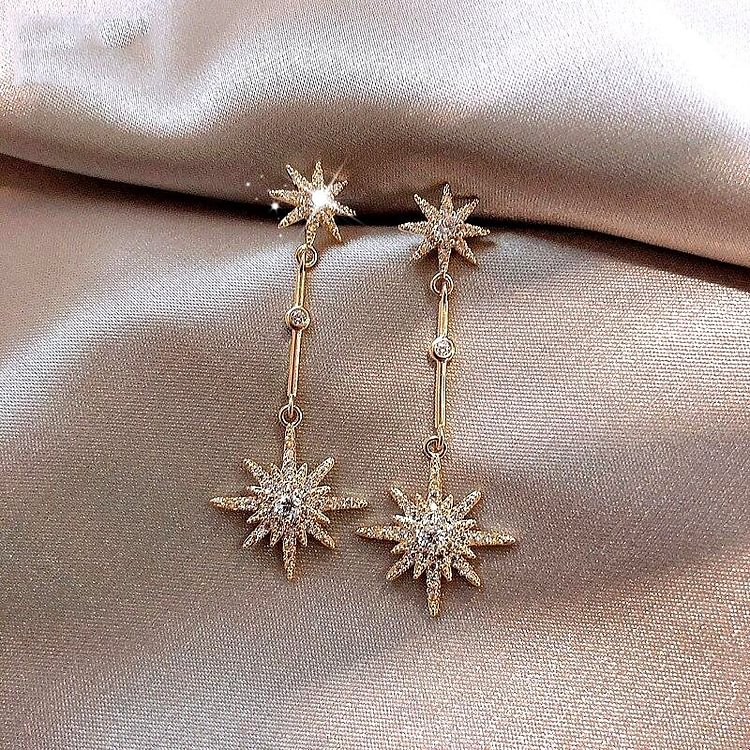 Crystal Star Drop Earrings