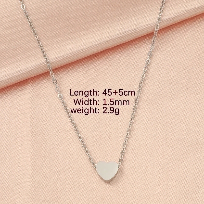 Stainless Steel 18K Gold Plated Lady Minimalist Star Moon Heart Shape None Pendant Necklace
