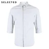 SELECTED Brand New casual 100%cotton stripes slim fit three quarter sleeves shirts men |418231520