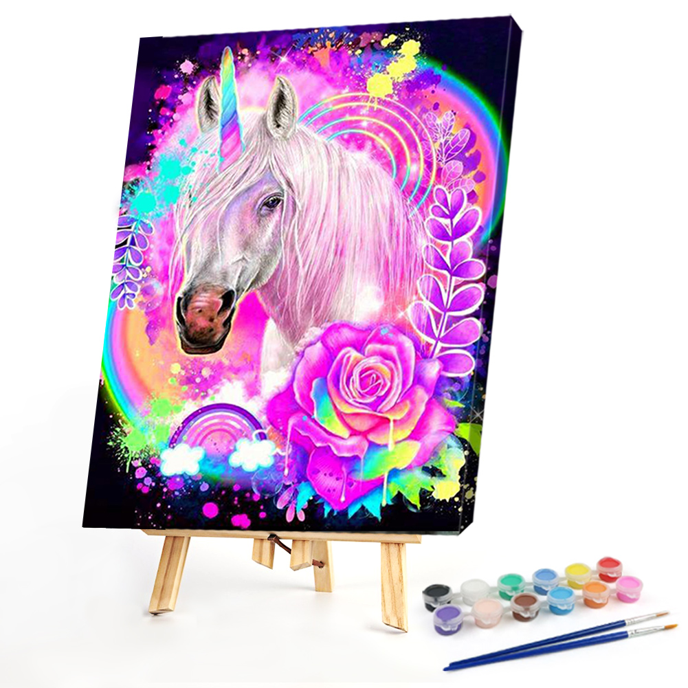 Colorful Unicorn Paint By Numbers Acrylic Painting 40*50CM