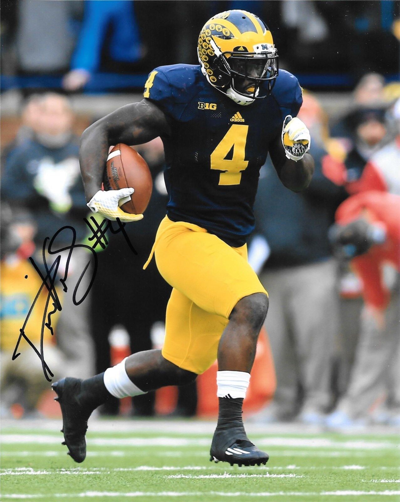 DE'VEON SMITH HAND SIGNED MICHIGAN WOLVERINES 8X10 Photo Poster painting W/COA